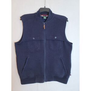 Woolrich Hanover Vest Men's L Fleece Navy Full Zip Pockets Outdoor‎